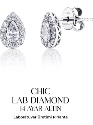 So CHIC 0.64 Karat IGI Sertifikalı Laboratuvar Üretimi Pırlanta Altın Damla Küpe
