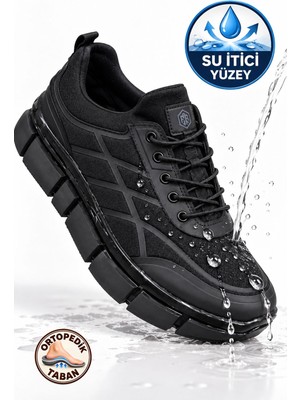 Albishoes Erkek Bağcıksız Kolay Giyim Su Itici Yüzey Kışlık Mevsimlik Erkek Sneaker Spor Ayakkabı
