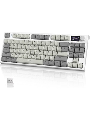 Str Store RK86 Kablosuz Mekanik Klavye, Gaming Klavye Conta Montajlı, 3 Mod (2.4ghz/bluetooth/type C) Apex Pro Tkl Rgb 75% Oyuncu Klavyesi, Tft Renkli Ekran, Topuz, Hot Swappable Doğrusal Anahtar