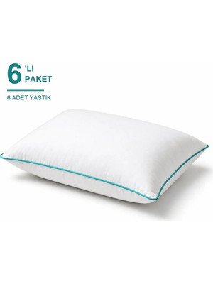 Maison Luré Biyeli Yastık 6'lı Paket 50X70 cm 700 gr Boncuk Silikon Dolgulu Turkuaz