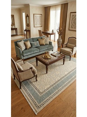Selçuk Halı Nazar Halı Boğaziçi Mavi Krem 160 x 230 Salon Oturma Odası Halısı