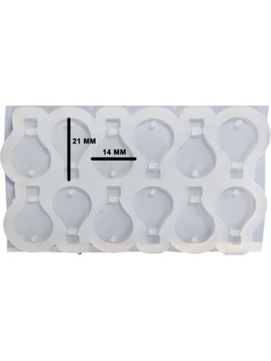Depposite Epoksi Silikon Kalıp Çoklu Kapadokya Balonu Kolye Anahtarlık Küpe Kalıbı 14X21 mm 12 Li