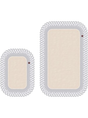 Merplush Peluş Banyo Paspası Takımı 2'li 70X110 + 50X70 cm Örgü Halat Kenarlı Süet Taban