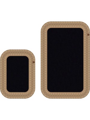 Merplush Peluş Banyo Paspası Takımı 2'li 70X110 + 50X70 cm Örgü Halat Kenarlı Süet Taban