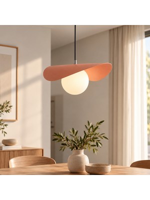Homing Ripple Modern Metal Camlı Sarkıt Somon