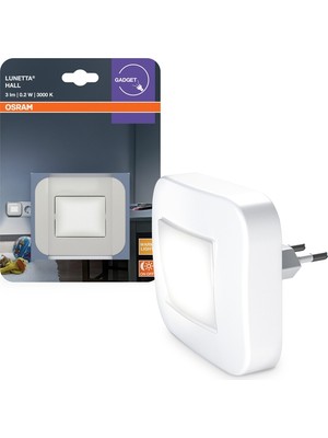 Osram Lunetta Hall 0.2W 3000K 3 Lümen Işık Sensörlü Priz Tipi Sarı Işık LED Gece Lambası