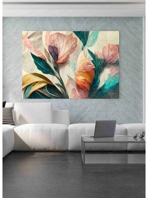 Şehzat Design Pembe Çiçek Kanvas Tablo
