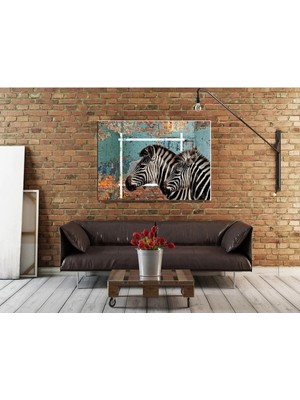 Şehzat Design Zebra Temalı Dekoratif Kanvas Tablo