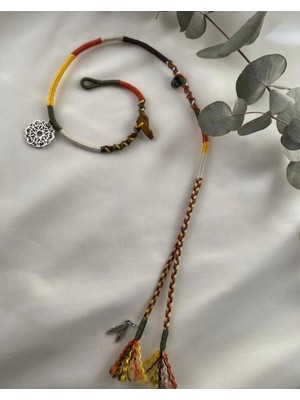 Sabiha Aksesuar Renkli Rasta Örgü Saç Ipi Aksesuarı ,hair Wrap, Choker Kolye, Dolamalı Bileklik