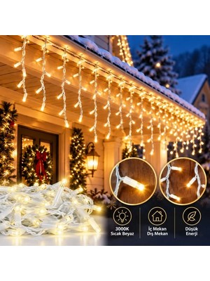 ACK Lüks Seri Yılbaşı Süsleri Dış Mekan LED Saçak Işık 3000K AS90-00200