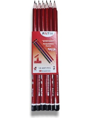 Fatih Mercanlı Kurşun Kalem 12'li Paket Kırmızı Gövde