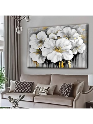 Şehzat Design Dekoratif Tablonuz Dekoratif Modern Şık Çiçek Kanvas Tablo E4
