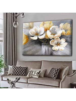 Şehzat Design Dekoratif Tablonuz Dekoratif Modern Şık Çiçek Kanvas Tablo E5