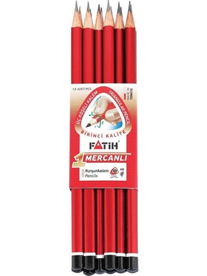 Fatih 12'li Mercanlı Siyah Kurşun Kalem, 12'li Kurşun Kalem