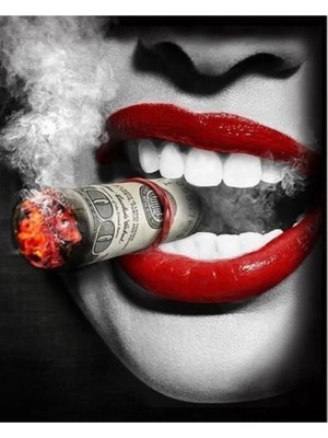 Şehzat Design Dekoratif Red Lips Kanvas Tablo