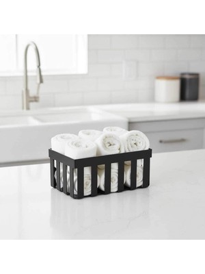 Elovias System Banyo Havluluk Çok Amaçlı Sepet Siyah Renk (BA2023 051 AL6)