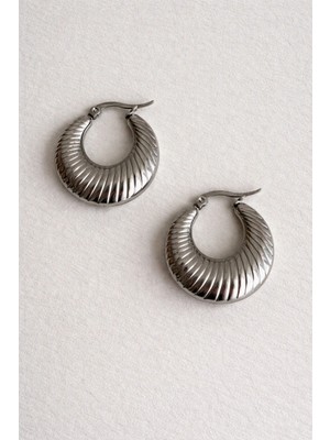 Owentis Çelik Silver Vintage Bold Model Aimee Küpe -Kararma Yapmaz- Silver