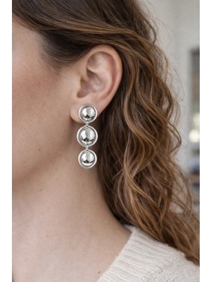 Owentis Silver Points Sallantılı Küpe -Kararma Yapmaz- Silver (Gümüş) 50