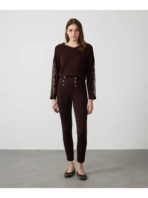 Miss İpekyol Metal Düğmeli Skinny Pantolon IW6260003112074