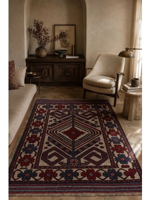 Naar Afgan Berceste El Dokuma Yün Kilim 132X180