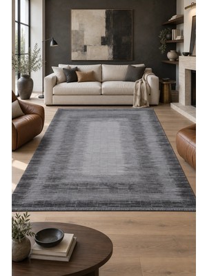 Naar Norm 6217 Gri Modern Salon ve Mutfak Halısı Kesme Halı