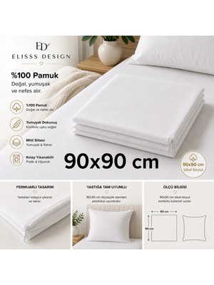 Maison Luré %100 Pamuk Minder Şiltesi 90 x 90 cm Yastık Kılıfı