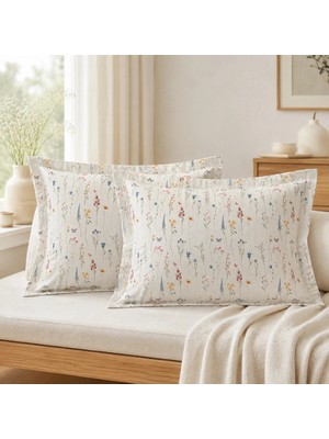 Maison Luré Çiçek Desenli Volanlı Yastık Kılıfı 2ADET 50X70CM
