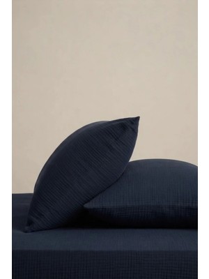 Maison Luré Müslin Yastık Kılıfı 2li 50X70 cm Siyah Pamuklu