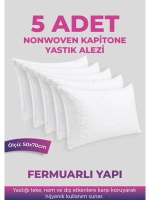 Maison Luré 5 Adet Kapitone Yastık Alezi - Fermuarlı - 50X70CM - Nonwoven