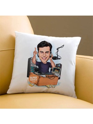 Maison Luré Müzik Tutkunu Erkek Karikatürlü Yastık