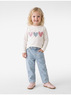 Koton Kız Bebek Sweat 7WMG10018AK Ekru