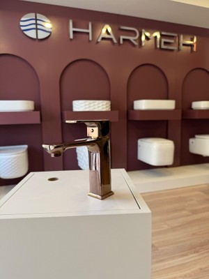 Harmeh Concept 712 Rg Lüx Kare Sabit Lavabo Bataryası Bakır