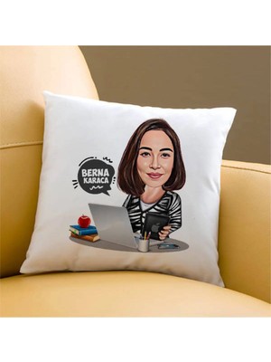 Maison Luré Iş Kadını Tasarımlı Karikatürlü Yastık