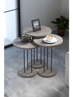Bin1çeşit Metal Terra Zigon Gordion Gri 3 Lü