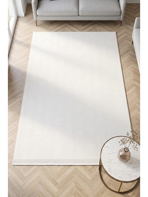 Merinos Vista %100 Akrilik Yumuşak Dokulu Modern Salon Oturma Odası Halısı Krem 37-63