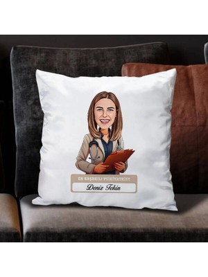 Maison Luré Karikatürlü Kadın Psikiyatrist Yastık