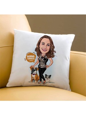 Maison Luré Hayvan Sever Kadın Karikatürlü Yastık