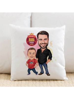Maison Luré Babasını Çok Seven Erkek Çocuk Karikatürlü Yastık