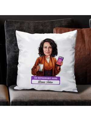 Maison Luré Instagramcı Anne Karikatürlü Yastık