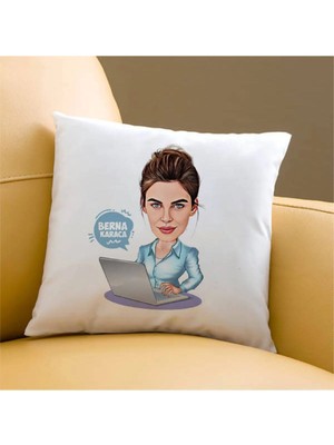 Maison Luré Yazılımcı Kadın Karikatürlü Yastık