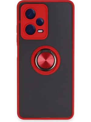Redmi Note 12 5g Kılıf Montreal Yüzüklü Silikon Kapak - Kırmızı