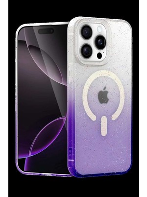 iPhone 14 Pro Max Pummel Shiny Magsafe Kapak - Mor