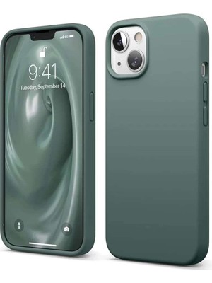 iPhone 14 Kılıf First Silikon - Koyu Yeşil