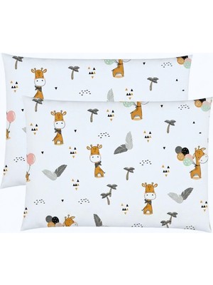 Maison Luré Pamuk Ranforce Bebek Yastık Kılıfı Uçan Balon Desenli 35X45