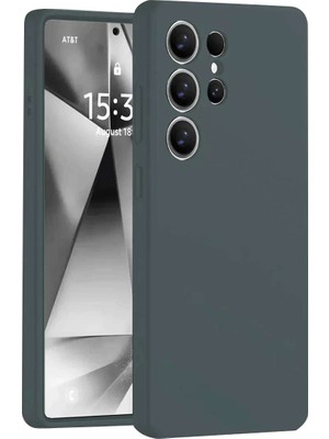 Galaxy S25 Ultra Kılıf Nano Içi Kadife Silikon - Koyu Yeşil