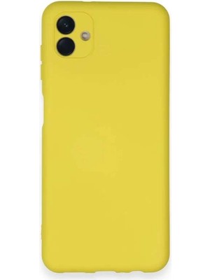 Galaxy A04 Kılıf Nano Içi Kadife Silikon - Sarı