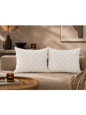 Maison Luré 2'li Şönil Ponpon Desenli Yastık Kılıfı Seti 47X67 cm Pamuk