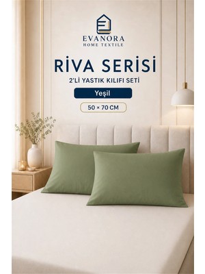 Maison Luré Evanora Riva Yeşil 2'li Yastık Kılıfı Seti 50 x 70 cm