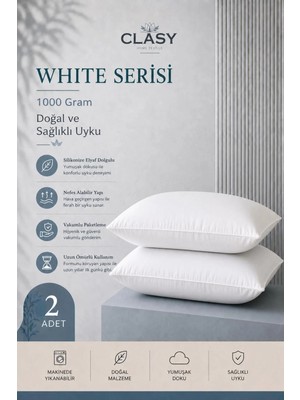 Maison Luré 2 Adet %100 Pamuk Silikon Dolgulu Yastık Yıkanabilir 1000 gr