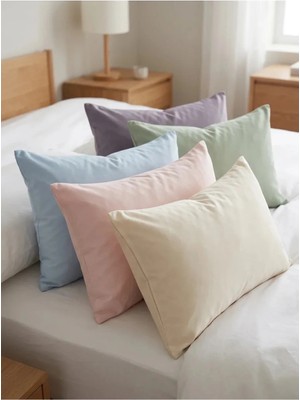 Maison Luré % 100 Pamuk Saten 5 Çift (10 Adet ) Karışık Renk Yastık Kılıfı Seti 50 x 70 50 x 70 cm
